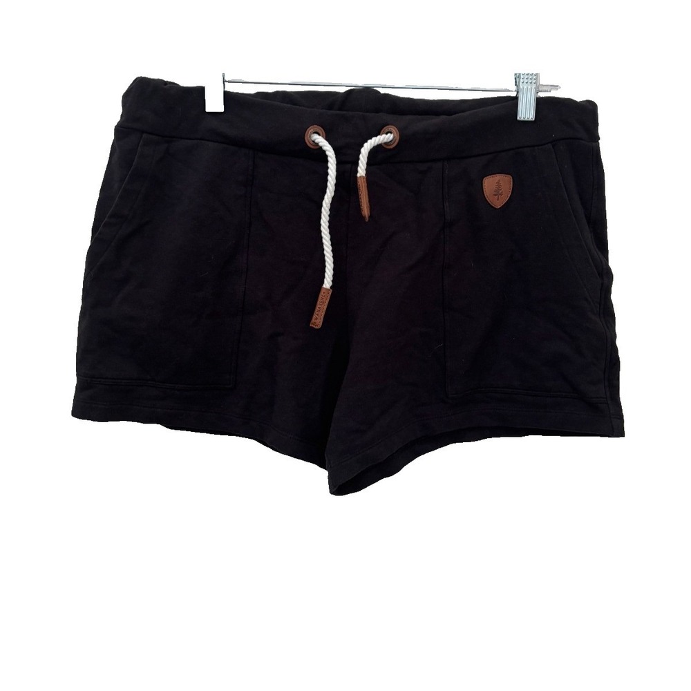 Wanakome Shorts Womens Large Black Juniper Lux Pockets Rope Drawstring Lounge
